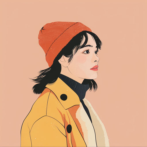 Realistic January Clipart on Flat Peach Background