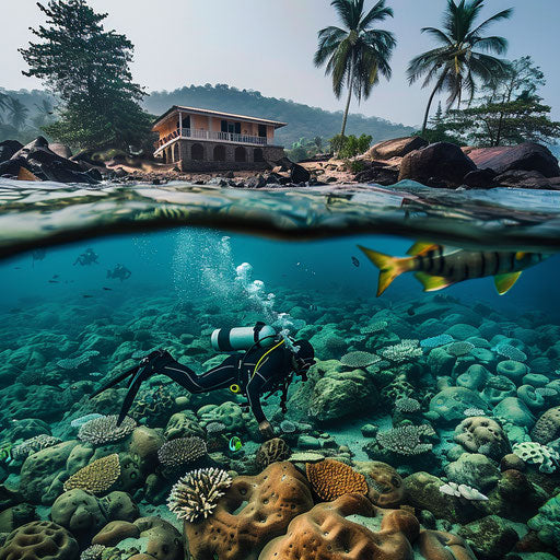 Exploring coral reefs at Palolem Beach, India