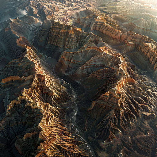 Big Horn Mountains: High-altitude view of rugged terrain patterns