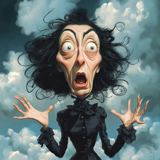 Humorous caricature of a George Sand clipart with exaggerated human characteristics