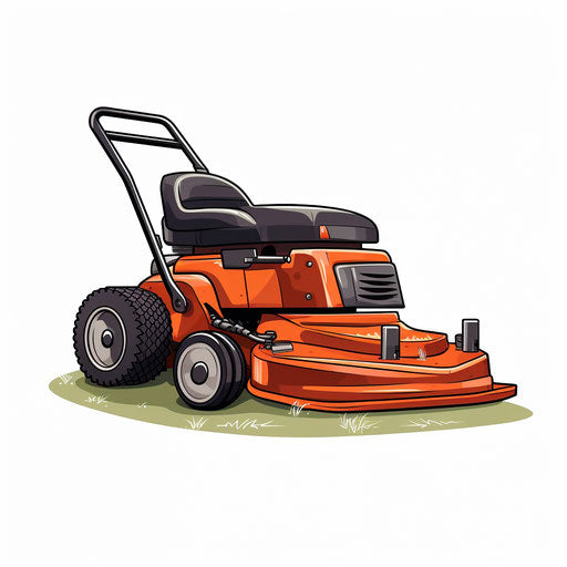 Minimalist style illustration of lawn mower