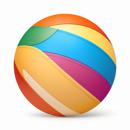 Beach ball in minimalist style, on white background