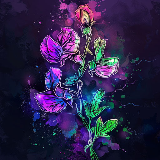 Hipster style tattoo sketch of a sweet pea with an ironic twist