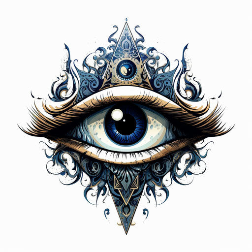 Old eye tattoo in free vector art