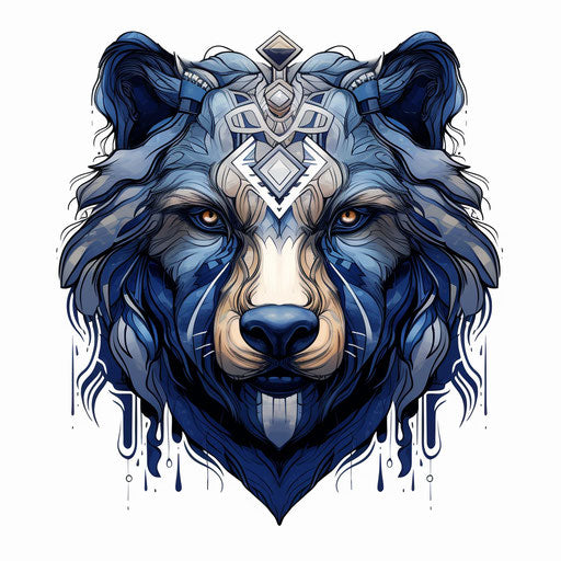 Tribal face of bear - African bear tribal tattoo