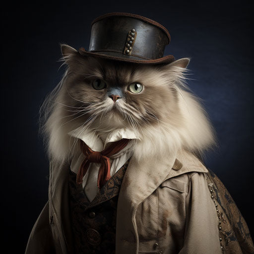 Himalayan cat dressed as a man
