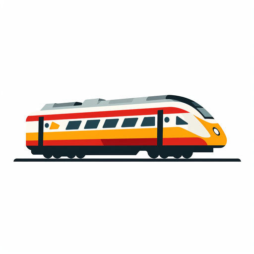 Minimalist style train illustration, on white background