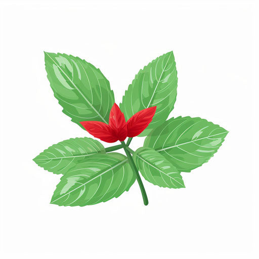 Minimalist peppermint illustration on a white background