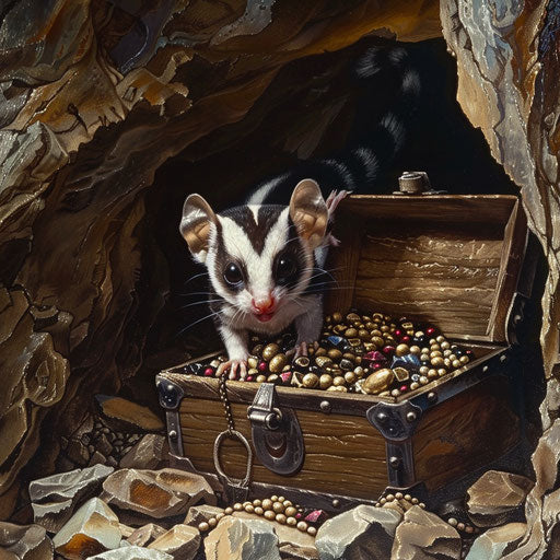 Discovery of a hidden chest of jewels in a cave