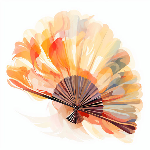 Fan artwork in the style of Impressionistic Art, on white