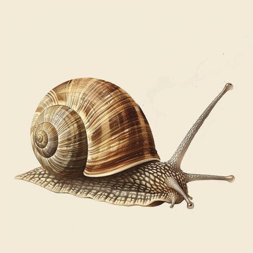 Snail clipart with random flat background and vintage filters