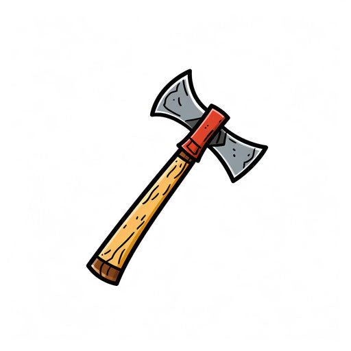 Minimalist axe clipart on white background