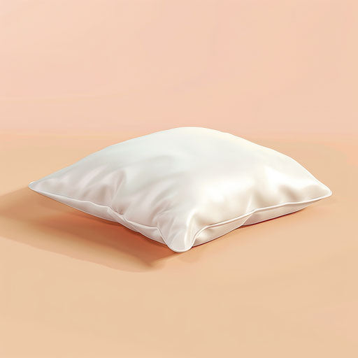 Realistic pillow illustration on pastel peach background