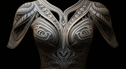 Tribal design with Polynesian pattern, precise bird art