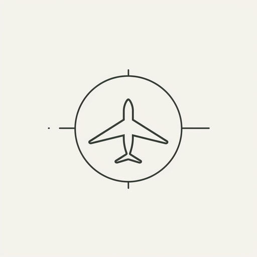 Modern travel logo with sleek lines on white background