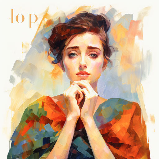 Hope clipart in the style of Oil painting, on a white background