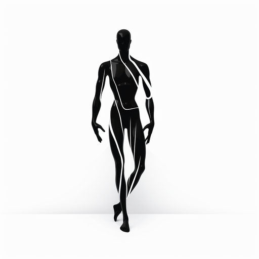 Minimalist body illustration on white background