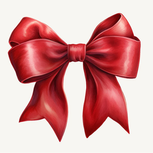 Illustration of a bow in the style of an oil painting, on a white background