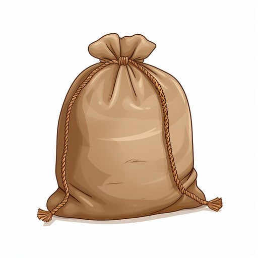 Minimalist style sack clipart, on white background