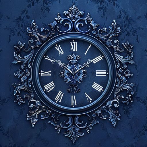 Photo realistic timer clipart on flat indigo background