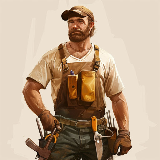 High quality handyman clipart on flat beige background