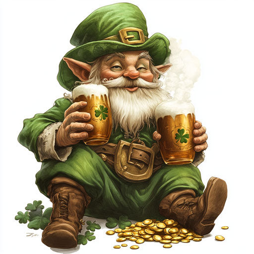 Dwarf drinking beer on St. Patrick's Day