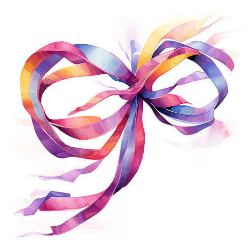 Impressionistic ribbon banner clipart on white background