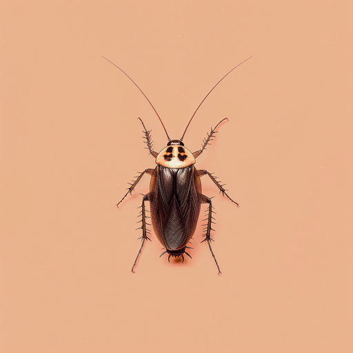 Realistic cockroach clipart on pastel peach background
