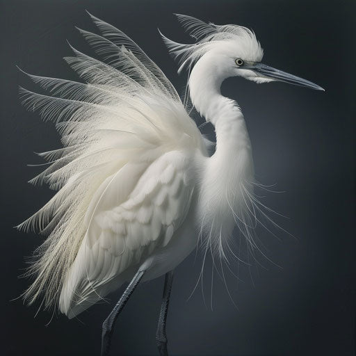 Egret with regal pose, inspired by Tim Flach