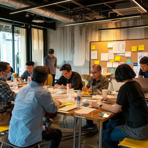 Productive workshop with professionals, collaborative innovative space