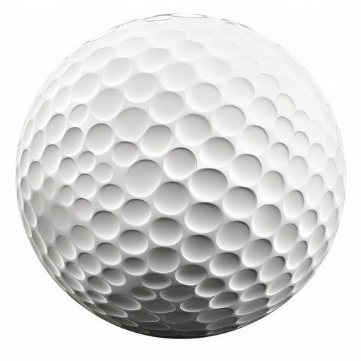 Realistic golf ball clip art on flat white background