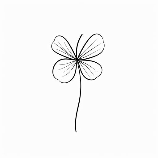 Minimalist shamrock tattoo with thin black lines