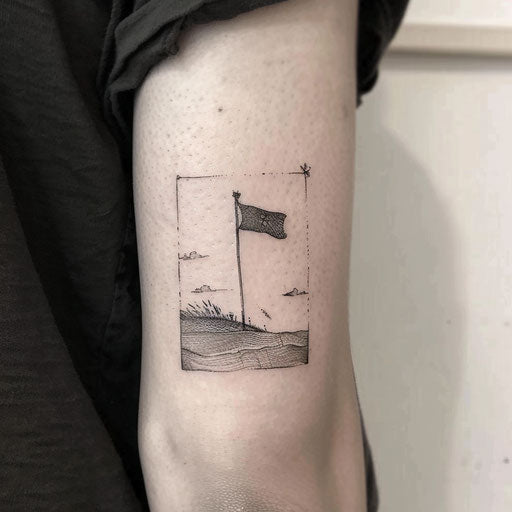 Black flag turned into whimsical storybook scene