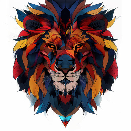 Artistic tattoo of the lion king's face