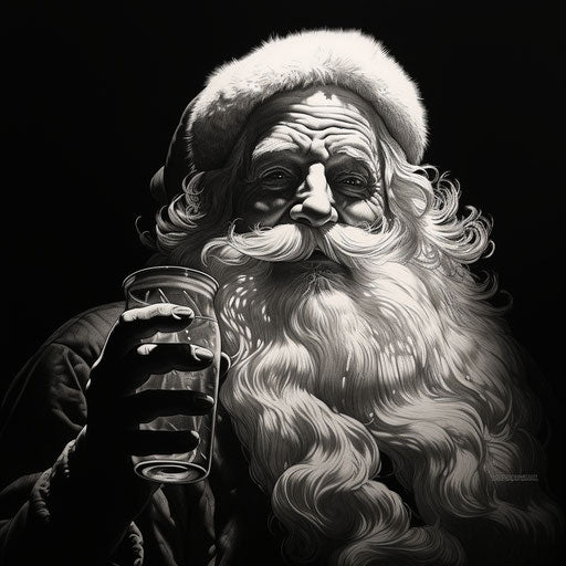 Santa Claus with a Straw and an Apple