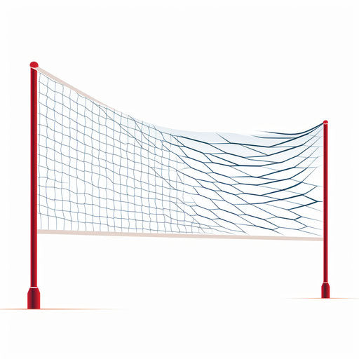 Volleyball net clipart in Minimalist style, on white background