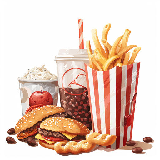 Snack illustration in photo realistic style on white background