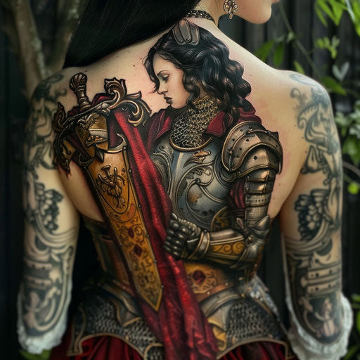 Female tattoos of medieval fantasy, inspired by Peter Jackson