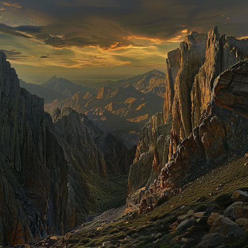 Rugged cliffs and deep valleys of Saddleback Mountain