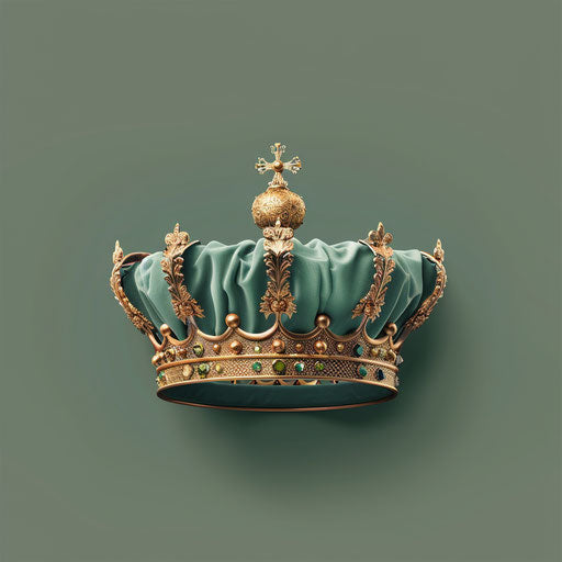 Birthday crown with realistic olive background