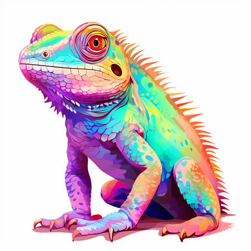 Lizard drawing in Pastel Colors Art style