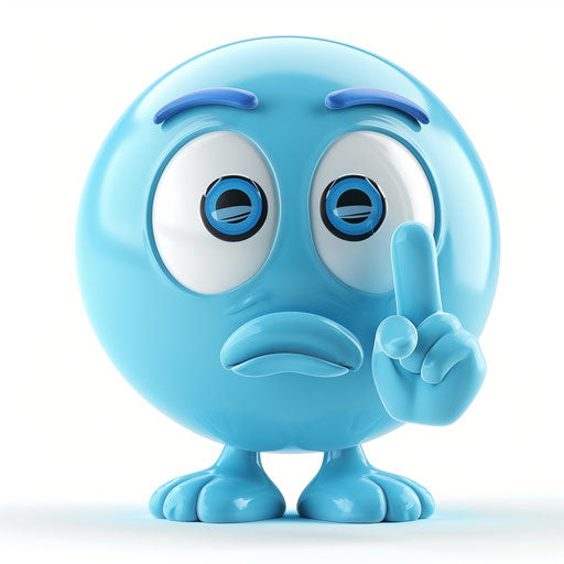 Pensive face with finger pointing at self