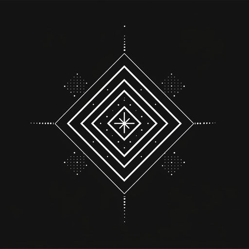 Clean, symmetrical logo with geometric patterns implying stability