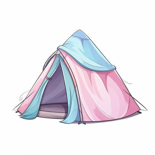 Tent clipart in the style of Pastel Colors Art