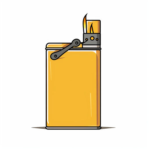 Minimalist style illustration of a lighter on white background
