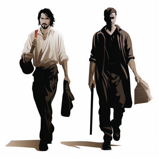 Jobs clipart in the style of Chiaroscuro Art on white background