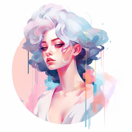 Human illustration in the style of Pastel Colors Art, on white background