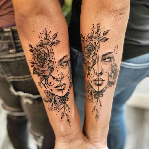 Quote tattoos shared between two individuals