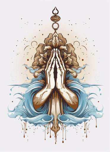 Praying hands on white background vector