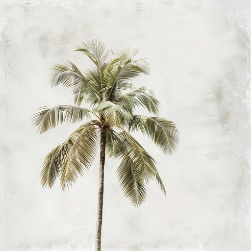 Realistic palm tree clipart on a flat and white background